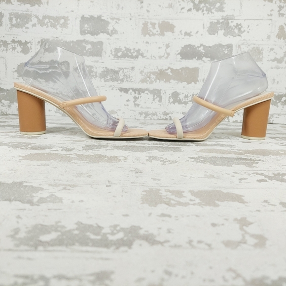 NEW Dolce Vita Cream White Leather Square Toe Heeled Sandals H1013 - Picture 8 of 13